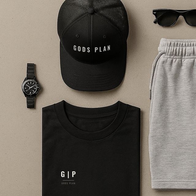 GODS PLAN Trucker Cap — Black — styled