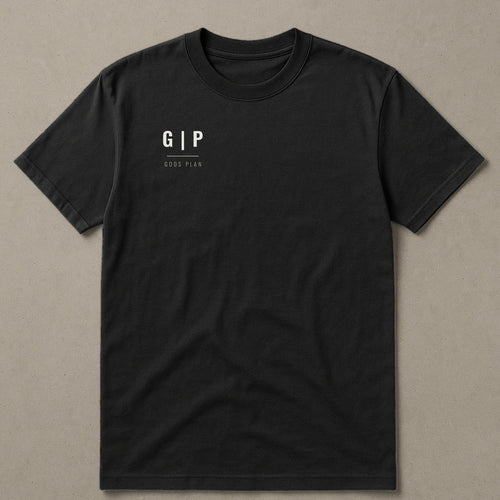 GODS PLAN Essential Tee — Black, front — GODS PLAN