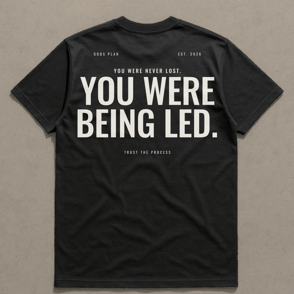 You Were Never Lost — Tee — Black, back — GODS PLAN