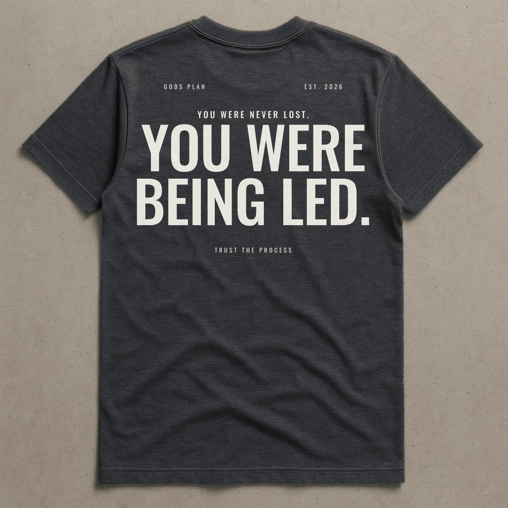 You Were Never Lost — Tee — Charcoal Heather, back — GODS PLAN