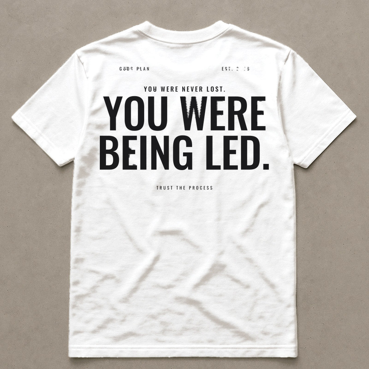 You Were Never Lost — Tee — White, back — GODS PLAN