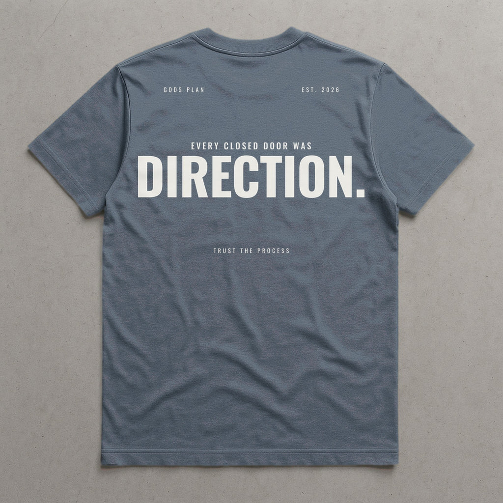 Every Closed Door Was Direction — Tee — Agave, back — GODS PLAN