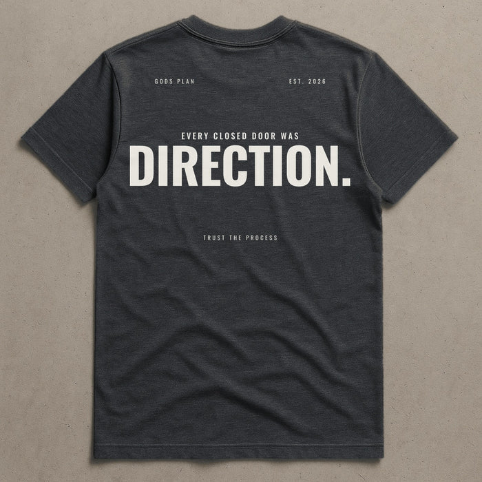 Every Closed Door Was Direction — Tee — Charcoal Heather