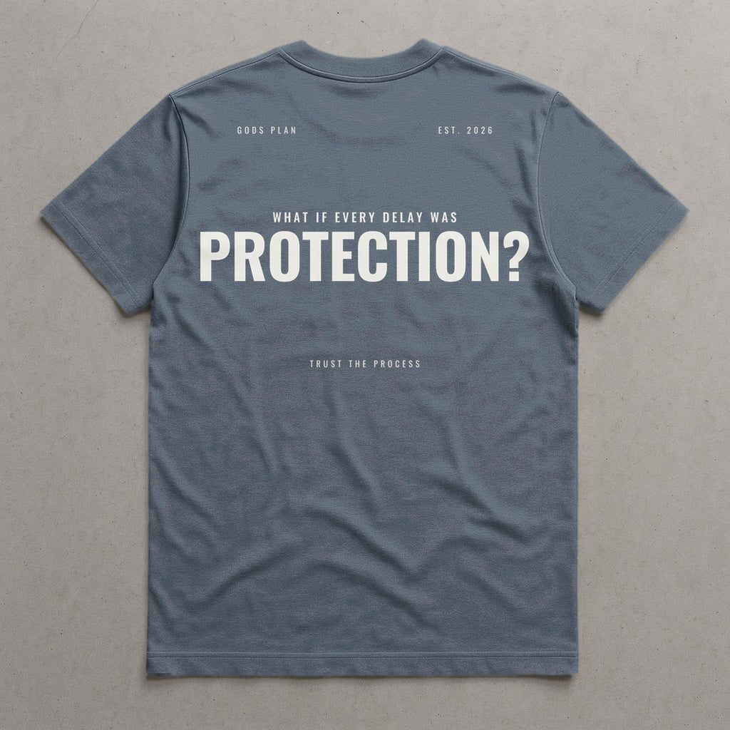 What If Every Delay Was Protection — Tee — Agave, back — GODS PLAN