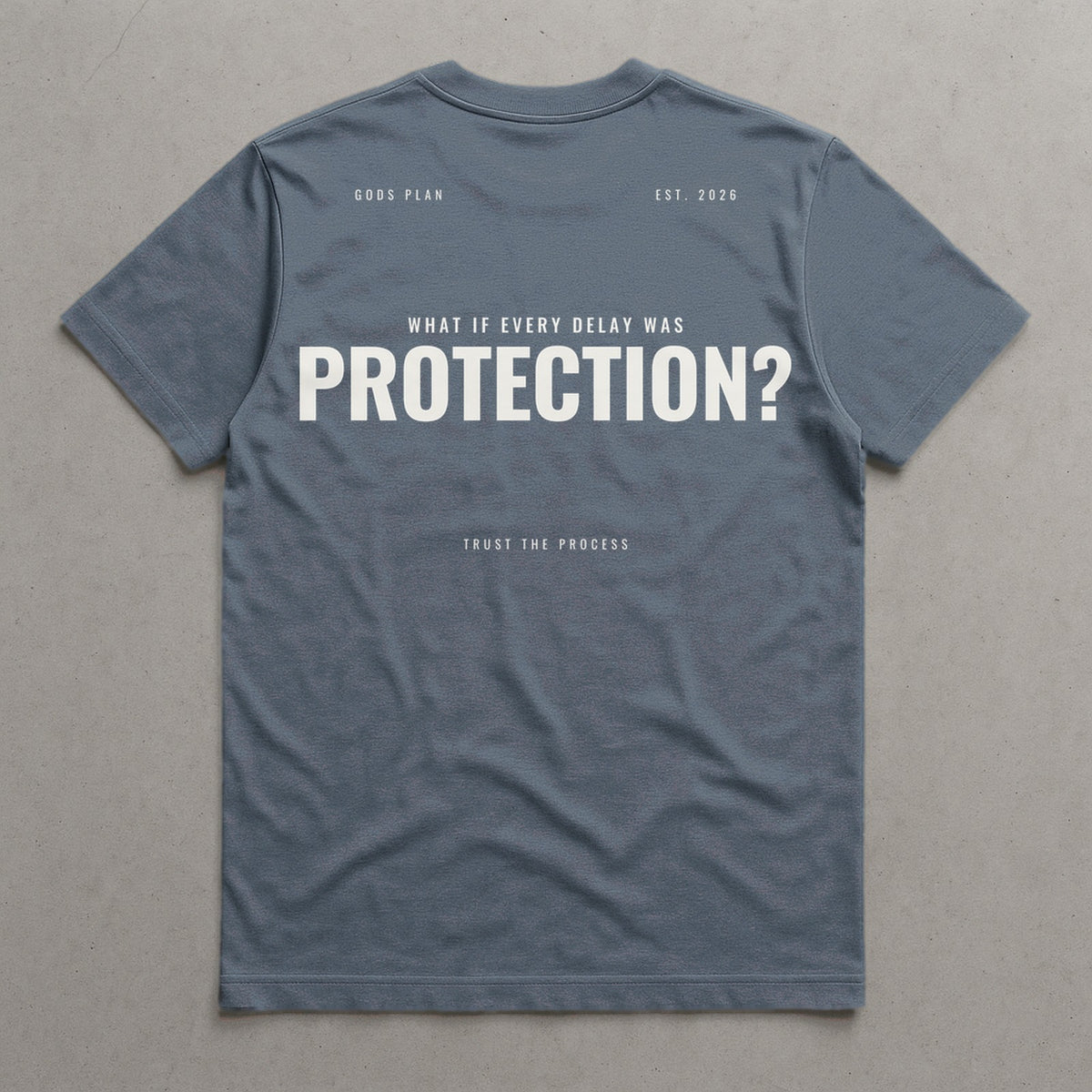 What If Every Delay Was Protection — Tee — Agave, back — GODS PLAN