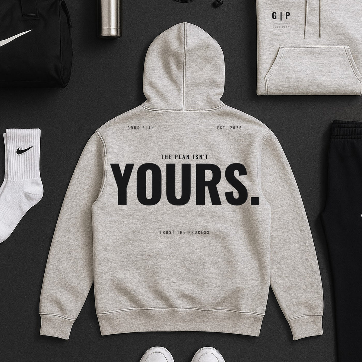 The Plan Isn't Yours — Hoodie — styled outfit — GODS PLAN