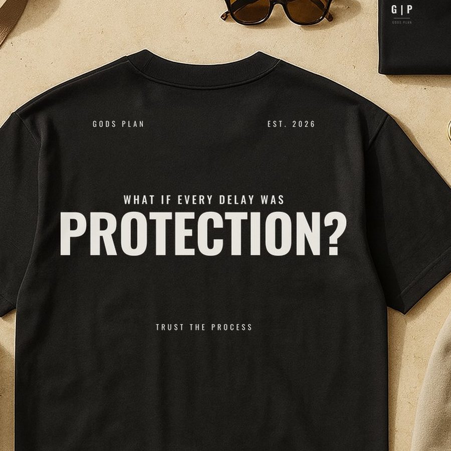 What If Every Delay Was Protection — Tee — print detail