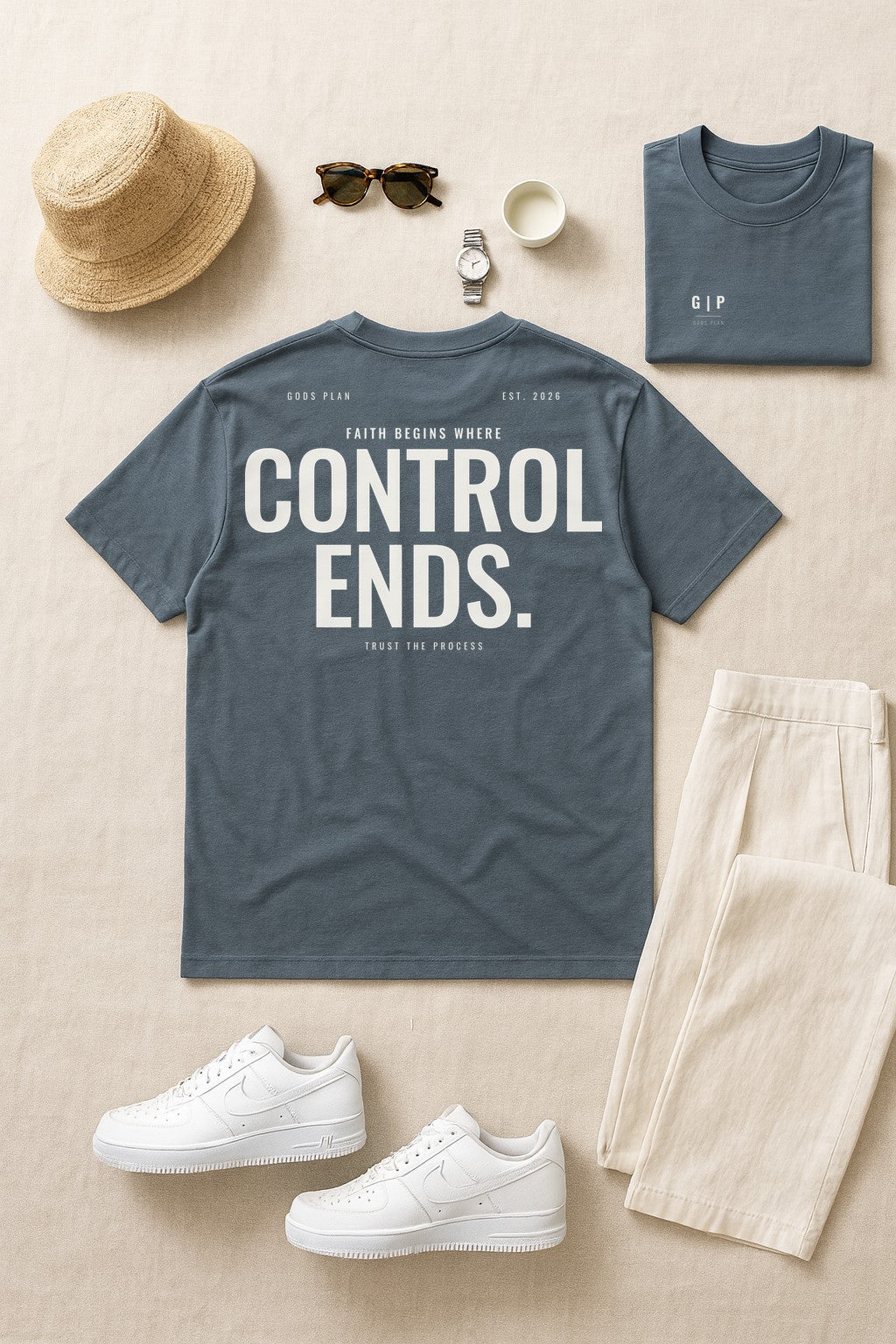 Faith Begins Where Control Ends — Tee — the full look