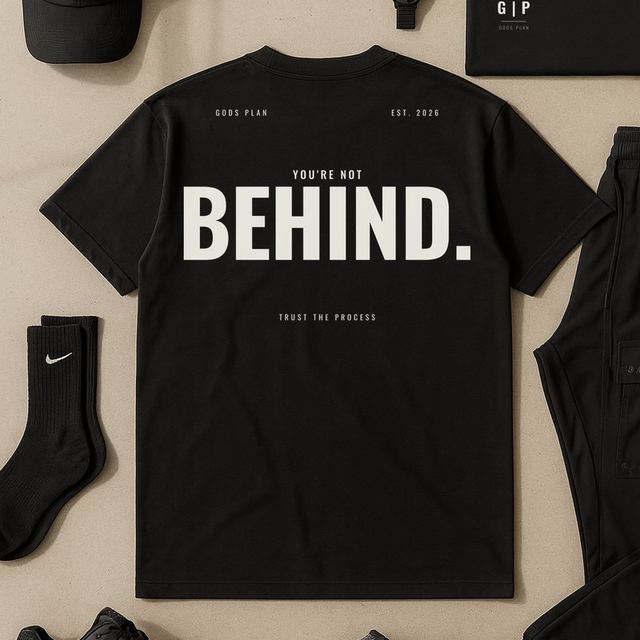 You're Not Behind — Tee — Black — styled