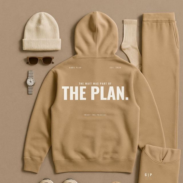 The Wait Was Part Of The Plan — Hoodie — Sandstone — styled